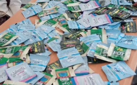 اشغال خنفر يضبط كمية كبيرة من مادة شمة الحوت تقدر 166باكت بسوق مدينة جعار
