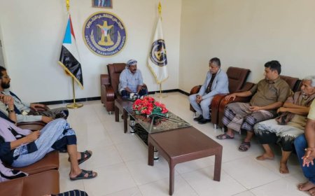 رئيس تنفيذية انتقالي شبوة يلتقي مدير عام مديرية بيحان