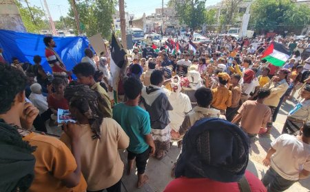 تنديداً بجرائم الاحتلال الصهيوني.. أبين تشهد مسيرة تضامنية مع غزة