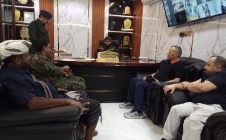 مدير أمن لحج يلتقي رجال الأعمال لتعزيز التعاون والدعم الأمني