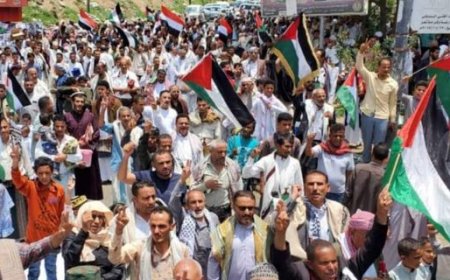 مظاهرات حاشدة في عدة محافظات يمنية تنديداً بالجرائم الإسرائيلية وصمت المجتمع الدولي