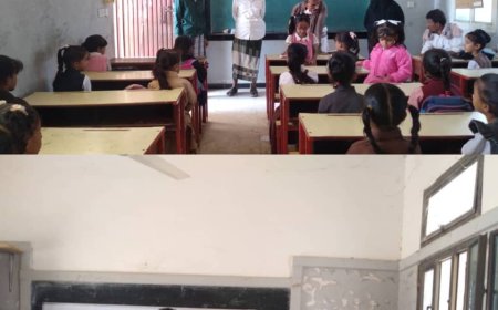 مدير مكتب التربية بالوضيع يتفقد سير العملية التعليمية بعدداً من مدارس المديرية