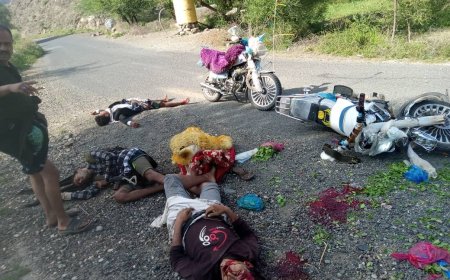 حادث مروري مروع يسفر عن وفاة شخص وإصابة اخرين بتعز