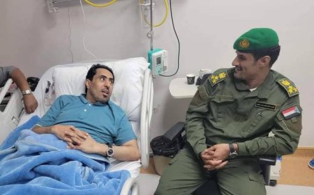 أركان عام الأحزمة الأمنية الجنوبية يقوم بزيارة الوزير البكري