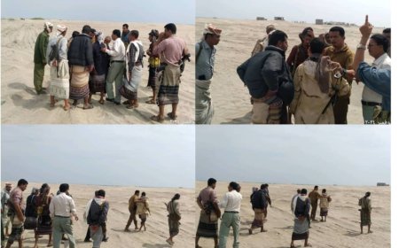 نزول ميداني لمدراء العقارات والاسماك بأبين وأمن زنجبار وإيقاف البناء في الطريق الدولي الساحلي منطقة الشيخ عبدالله