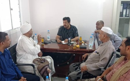 مدير عام مديرية رضوم بمحافظة شبوة يستقبل وفد برنامج حضرموت للتمويل الأصغر