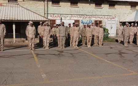 اركان المنطقة الجنوبية ومدير التوجيه يشهدان طابور القائد بدائرة الإمداد والتموين العسكري