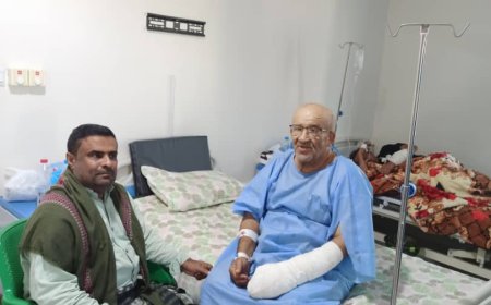 رئيس الائتلاف الوطني الجنوبي محافظة ابين يطمئن على الحلة الصحية  الاستاذ ناصر موسى 