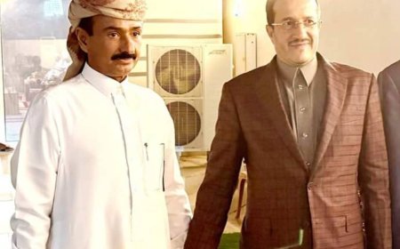 عضو مجلس الرئاسة مجلي يزور المحافظ بن الوزير في منزله بأبوظبي