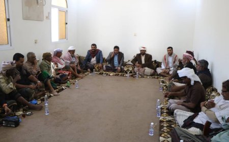 الشيخ بن حبريش يلتقي جمع من مشايخ ووجهاء قبيلة بادبيان آل باصبارة  