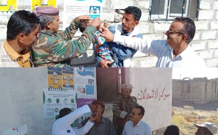 تدشين الحملة الوطنية الطارئة للتحصين ضد وباء الكوليرا بمديرية الوضيع 