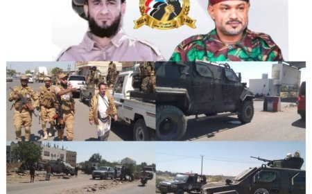 انتشار امني كثيف في مدينة جعار وضواحيها وقائد الحزام الأمني وأركان حربه يتفقدان القوات المنتشرة :