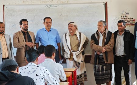 وكيل محافظة شبوة ومدير عام بيحان يدشنا امتحانات الفصل الاول للعام الدراسي 2024-2025 بكلية التربية بيحان