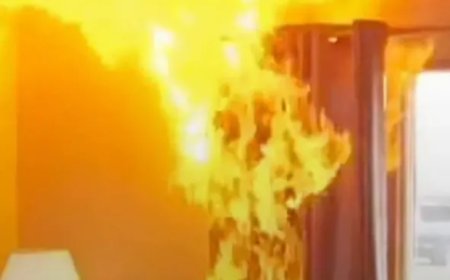 شاحن جوال يتسبب في حريق هائل نتج عنه وفاة 7أشخاص من أسرة واحدة (فيديو)