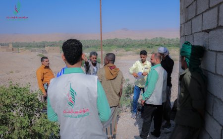 تسليم موقع تنفيذ مشروع انشاء 6 فصول دراسية لمدرسة جزول بمديرية حجر