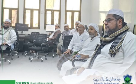 جامعة الوسطية الشرعية وعمادة كلية العلوم الشرعية والقانونية ينظمان ورشة العمل التعريفية الموسومة ب "التقويم الذاتي البرامجي لبرنامج الفقه وأصوله
