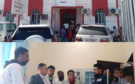 الحامد والثرم يفتتحان الطابق الثاني التابع للهلال الأحمر اليمني فرع محافظة أبين  