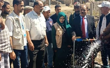 محافظ الضالع يدشن مشروع إعادة تأهيل شبكة المياه لمنطقتي المطار والعقارب