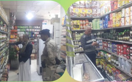 حملة ضبط مفاجئة تستهدف عدد من المخابز والبقالات في مدينة تعز.