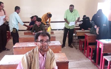 مواصلة اختبارات المفاضلة للراغبين بالتعليم بمخيم الرباط الشرقي بلحج