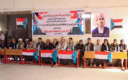 فريق التواصل وتعزيز الوعي السياسي بالمجلس يعقد لقاءً موسعًا مع قيادة المجلس والسلطة المحلية بمديرية الروضة