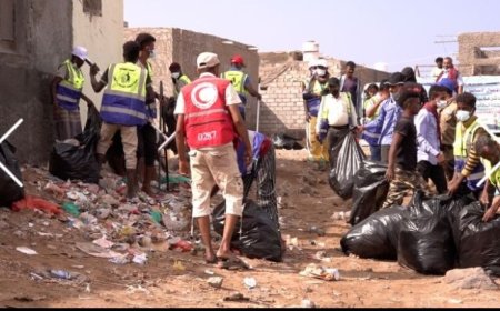 حملة نظافة واسعة النطاق في مدينة المخا