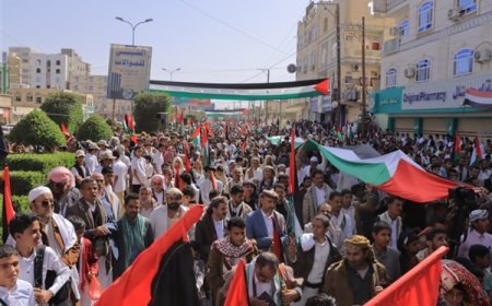 مدن يمنية عدة  تشهد اليوم الجمعة تظاهرات  حاشدة تضامناً مع قطاع غزة ضد حرب الإبادة الجماعية