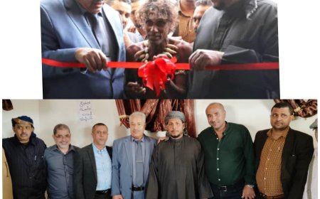 محافظ سقطرى والدكتور حلبوب والعُمري بمشاركة رجل الكهف يدشنون (7) أنظمة في فرع البنك الأهلي بسقطرى