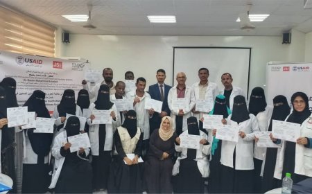 أختتام دورة تدريبية لمكافحة العدوى والوقاية منها للعاملين الصحيين في عدن