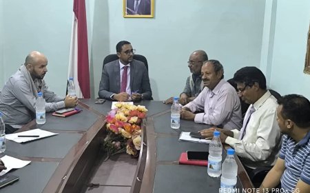 وكيل أول الحديدة والصليب الأحمر يناقشون تعزيز الخدمات الصحية والمائية في حيس