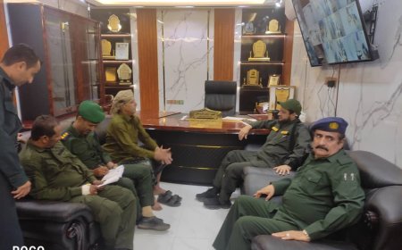 مدير عام أمن محافظة لحج يلتقي قائد اللواء 14 صاعقة ويشيد بالانضباط العسكري