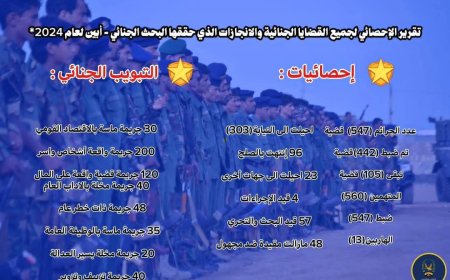 تقرير احصائي لأهم إنجازات ادارة أمن أبين للعام 2024م