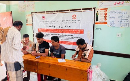 منظمة كير العالمية توزع مبالغ مالية لعدد 31 مستفيد لأجل الأعلاف والأغنام