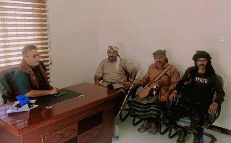 مدير أمن ميفعة ونائبه يستقبلان الوكيل القميشي بإدارة أمن المديرية