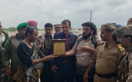 نائب رئيس تنفيذية انتقالي أبين يشهد حفل تكريم أفراد نقطة دوفس