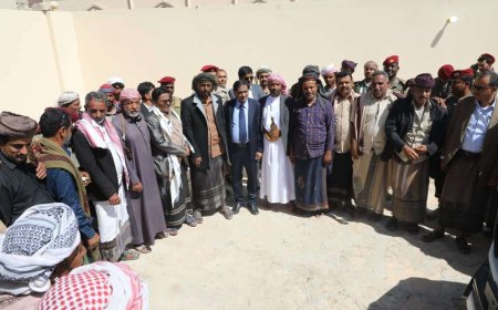 وصول اللواء البحسني إلى مقر حلف قبائل حضرموت بمنطقة العليب بهضبة حضرموت
