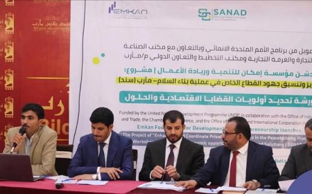 وكيل وزارة الصناعة يدشن مشروع "سند" لتعزيز جهود القطاع الخاص في عملية بناء السلام