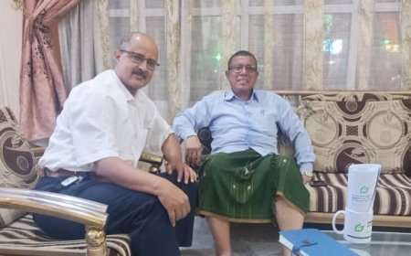 لتعزيز التعاون البيئي والصحي: المدير التنفيذي لمنظمة الهلال الأخضر اليمني يلتقي رئيس منظمة جرين للبيئة والمناخ في المكلا