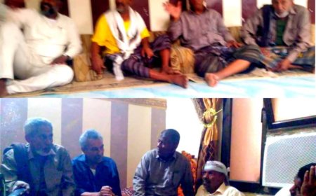 ملتقى أبناء زنجبار يزور الشخصيتين محمد عبده وعبدالله مشبح بعد تعرضهما لذبحة دماغية