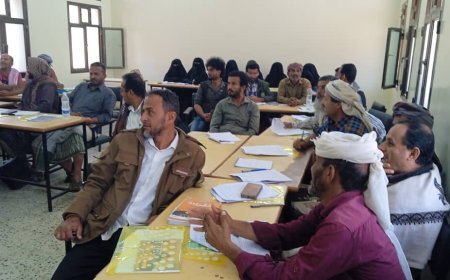 تدشين ورشة عمل خاصة في برنامج التعليم التعويضي بمديرية سرار يافع بمحافظة أبين