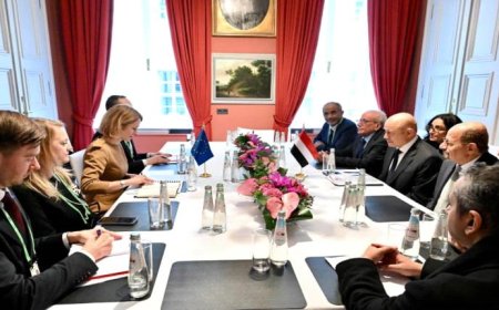 الرئيس العليمي يبحث مع الاتحاد الأوروبي سبل ردع الإرهاب الحوثي