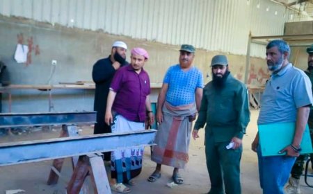 العميد الوالي يتفقد ادارة الاشغال العسكرية للحزام الأمني ويشيد بجهود الكوادر الفنية