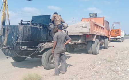 لليوم الثاني استمرار أعمال مشروع إصلاح وردم طريق زنجبار جعار بدعم السلطة المحلية بمديرية خنفر