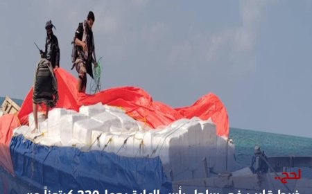 لحج.. ضبط قارب في ساحل رأس العارة يحمل220 كرتوناً من "شمة الحوت"  المخدرة