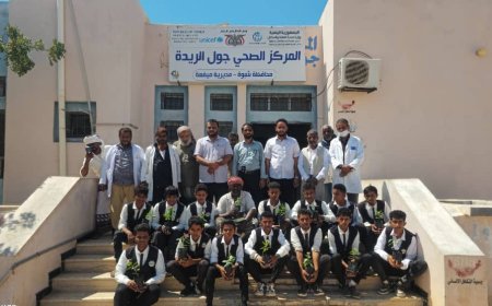 مدرسة المتميزين تغرس 15 شجرة وتكرم الطاقم الصحي بمركز جول الريدة في لفتة بيئية وإنسانية مميزة