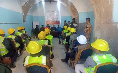 تعز.اختتام دورة تدريبية لتعزيز الأمن والسلامة لعمال محطات الغاز .