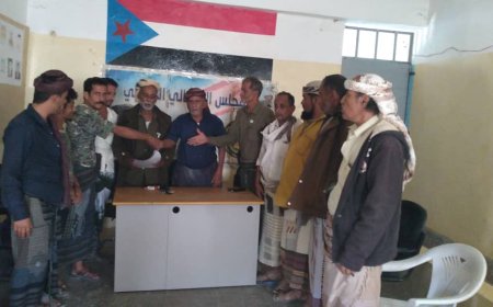 تنفيذية انتقالي يافع سباح تُجري مراسم التسليم والاستلام بين رؤساء أقسام الهيئة