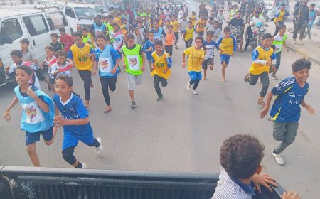 بالتزامن مع حفل تكريم طلابها العباقرة .. انطلاق ماراثون مدارس النهضة الأهلية السنوي الثالث بمدينة جعار بأبين