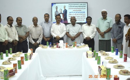 منتسبو إدارة الرعاية الصحية بمكتب وزارة الصحة بحضرموت الوادي والصحراء يحتفون بتكريم قائدهم الدكتور / هاني العمودي
