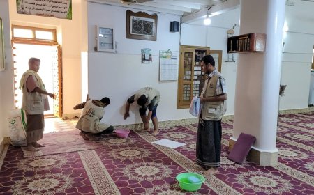 برعاية مؤسسة غيث للتنمية وتنفيذ ملتقى شباب شبام التطوعي.. حملة تجهيز لمساجد مدينة شبام